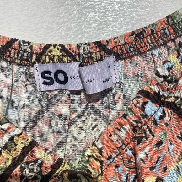 SO Women's Brown Multi Lace Inset Tiered Long Sleeve Babydoll Dress Medium NWT - Picture 5 of 12